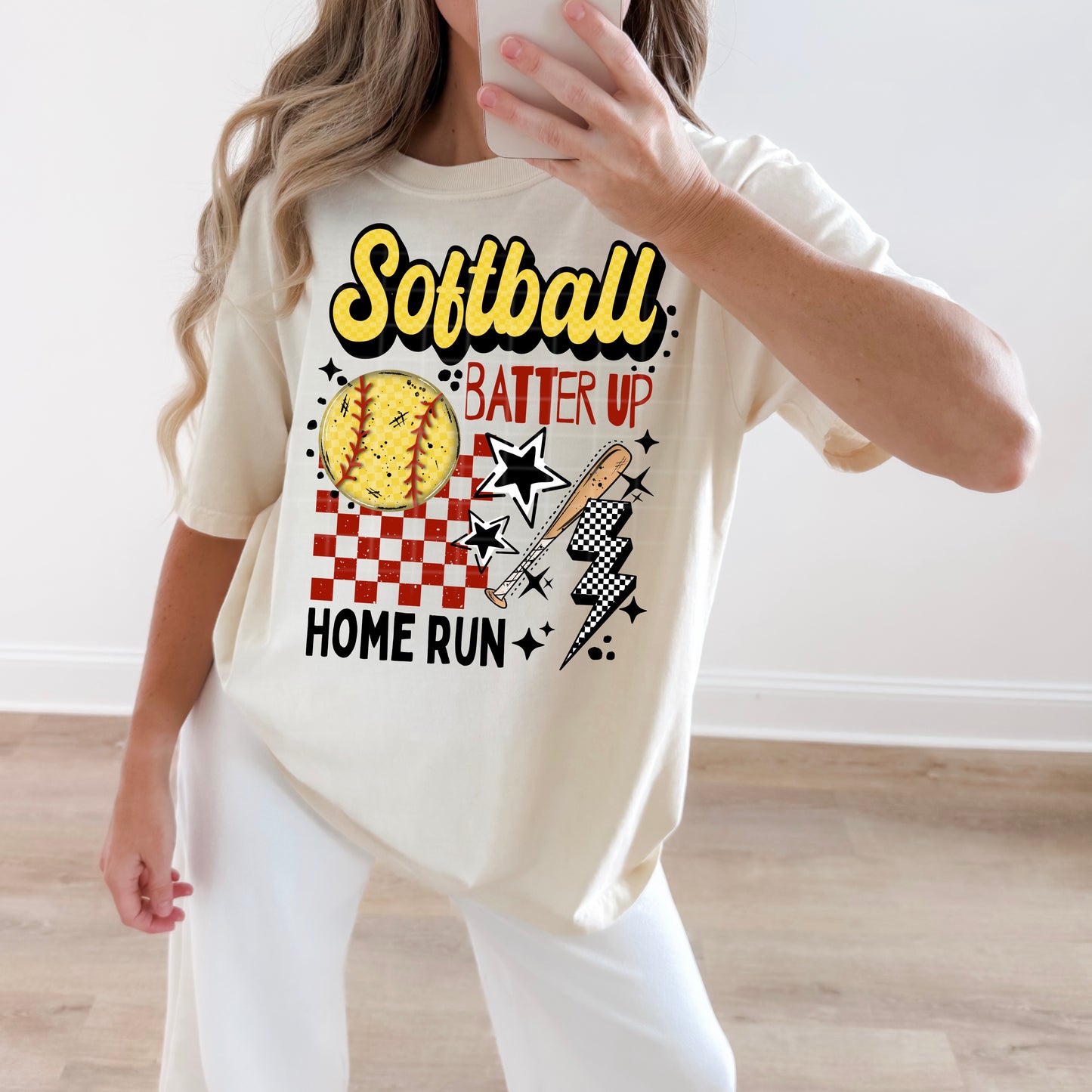 Softball batter up home run tee