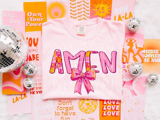Pink AMEN tee