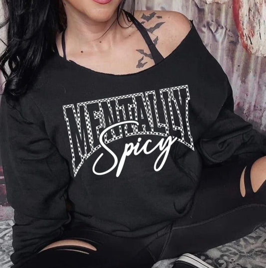 Mentally Spicy checker tee