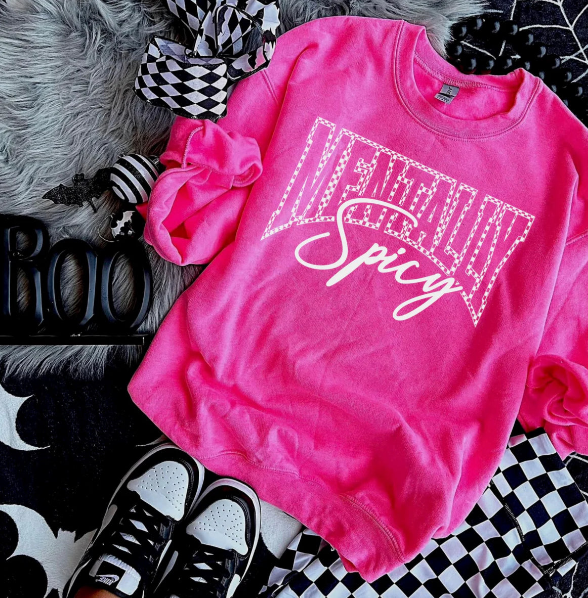 Mentally Spicy checker tee
