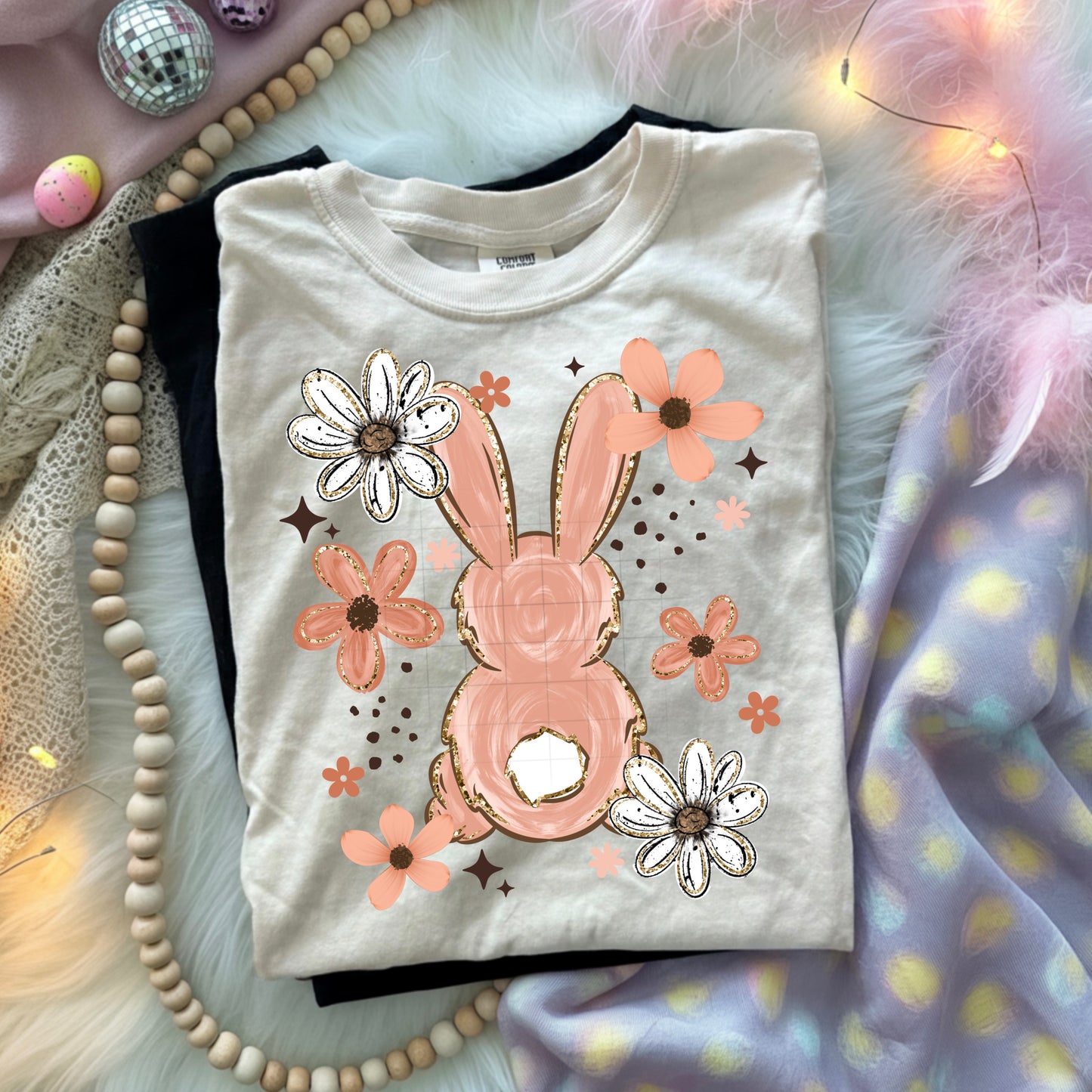 Blush Floral Bunny tee