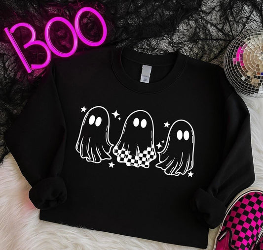Ghost Trio white ink tee
