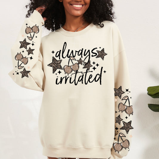 Always Irritated sweatshirt with sleeve design  (Black Ink)