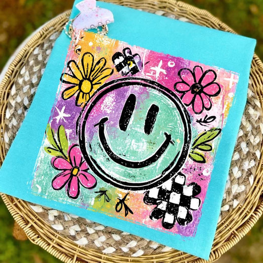 Colorful Smiley Face tee