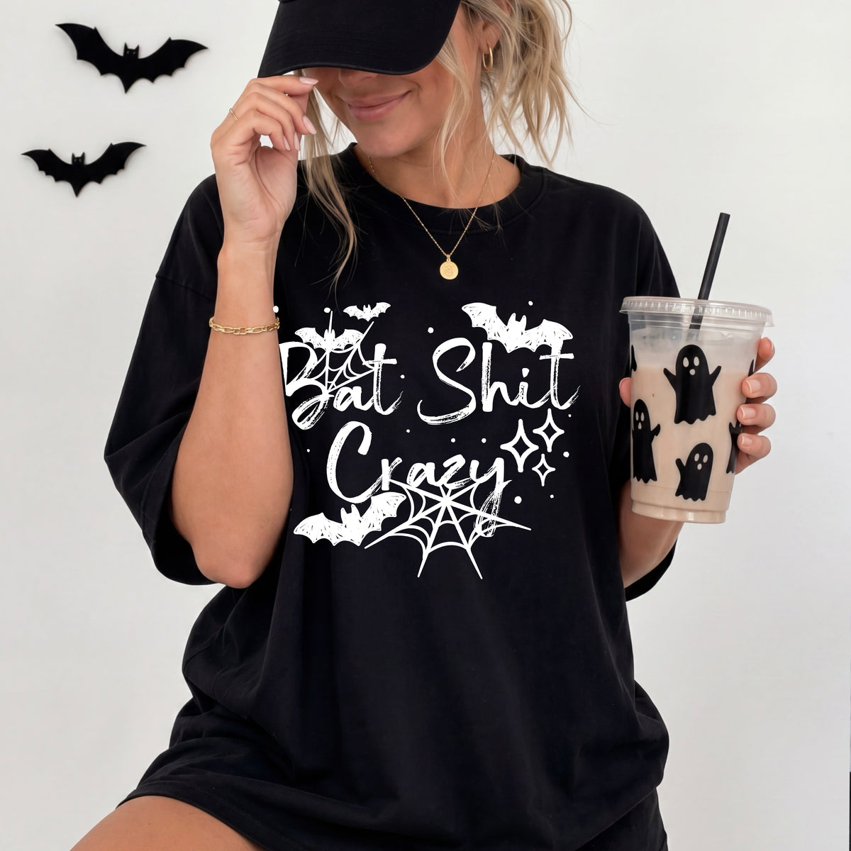 Bat Shit Crazy tee (White Ink)