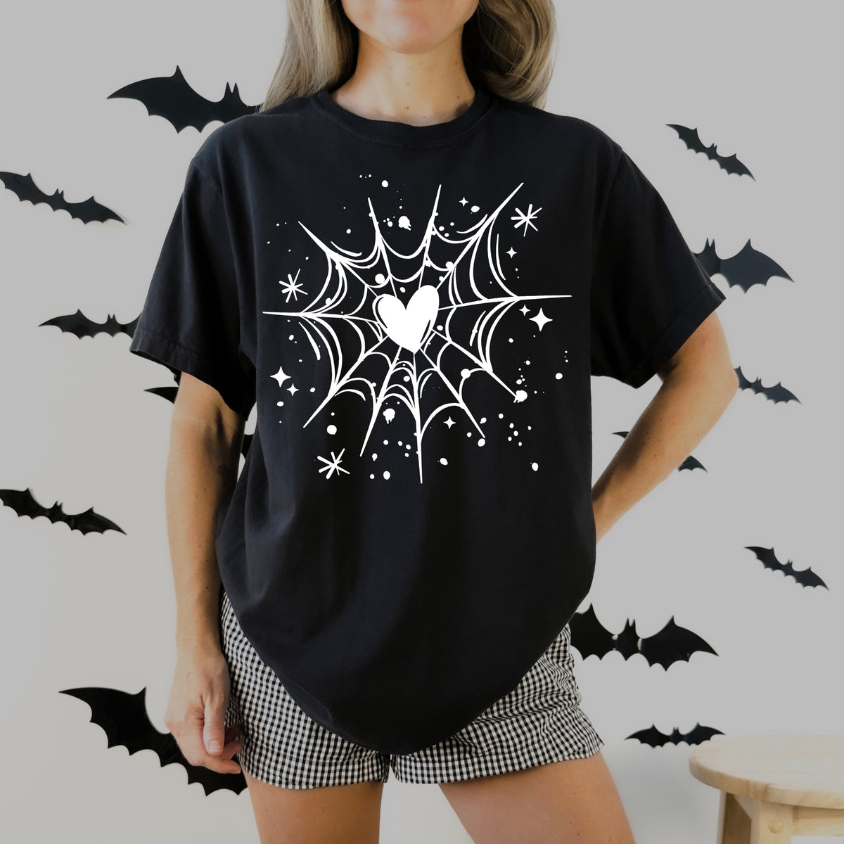 Heart Web tee (white Ink)