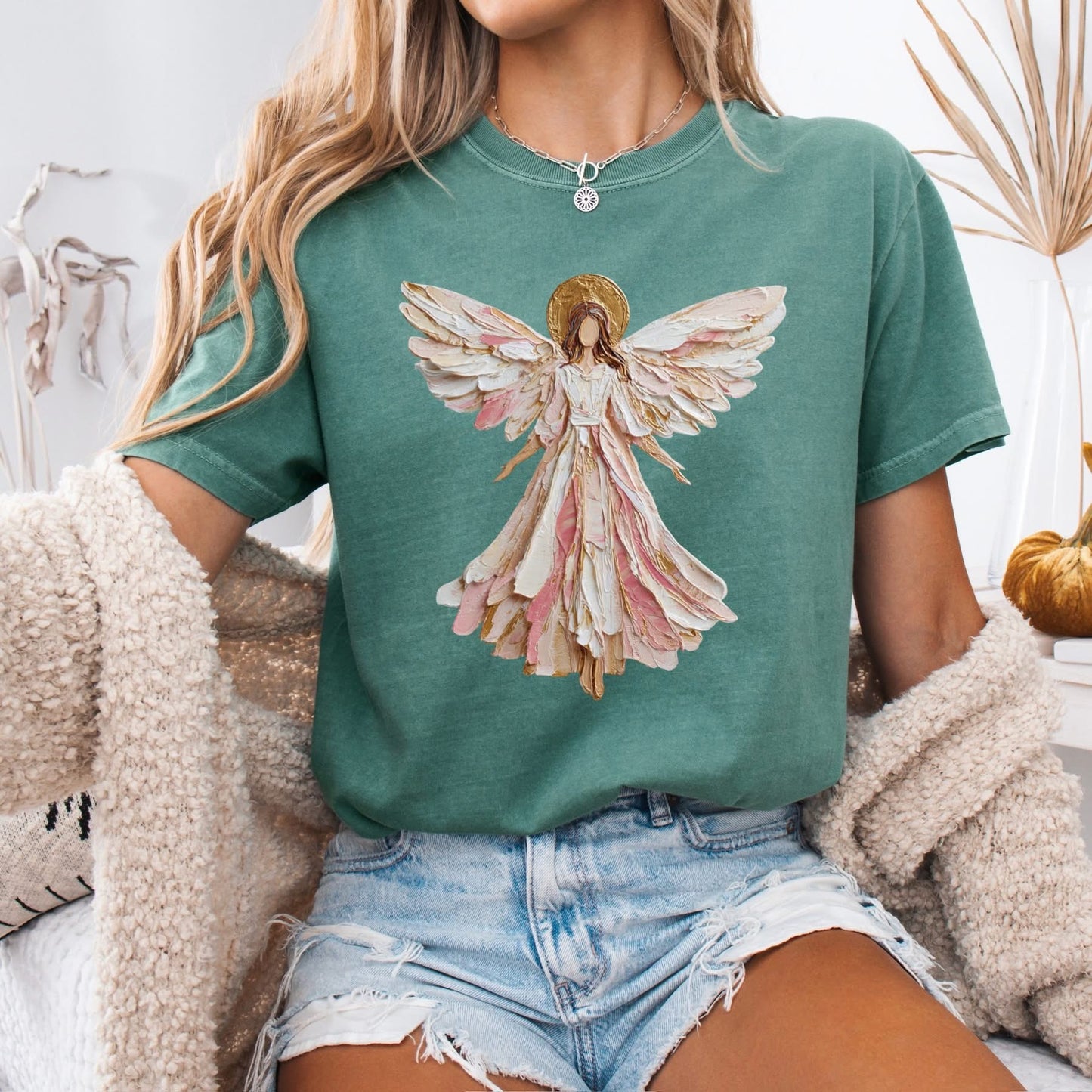 Hand painted Angel tee