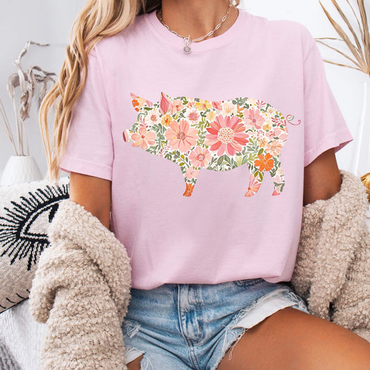 Floral Pig tee