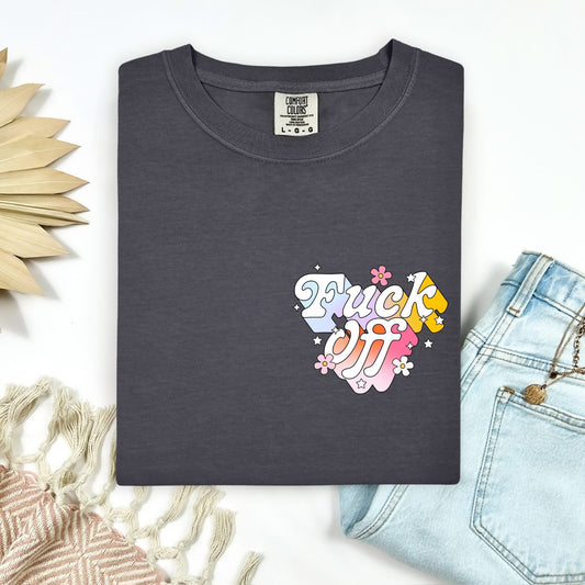 Fuck off pocket print tee