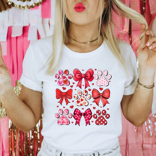 Paw Print & Bows Coquette tee