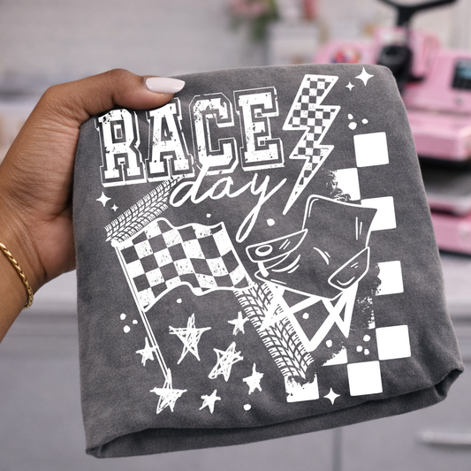 Race Day tee (White Ink)