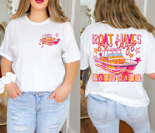 Boat Waves, Sun Rays, Lake Days tee
