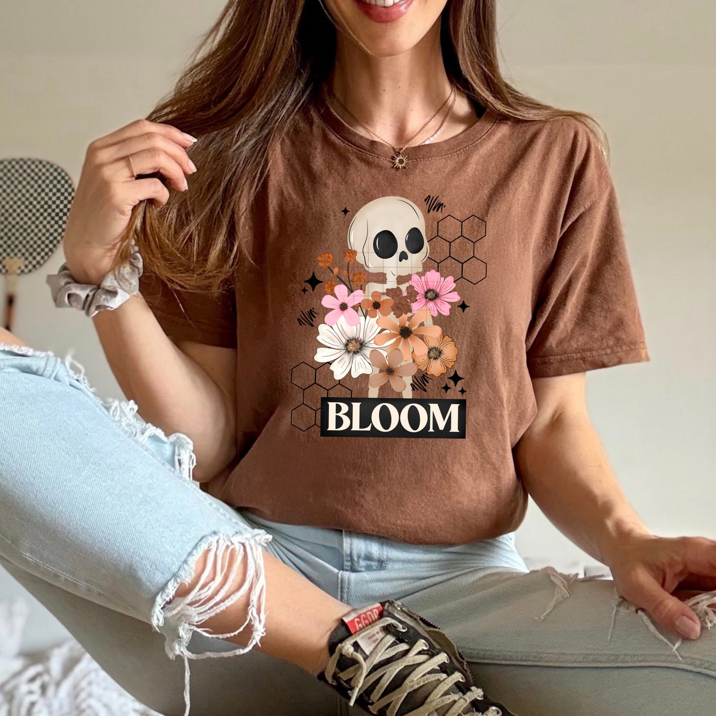 Bloom Skull tee (Black Ink)
