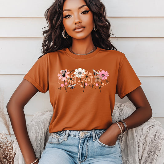Floral Honeycomb Trio tee