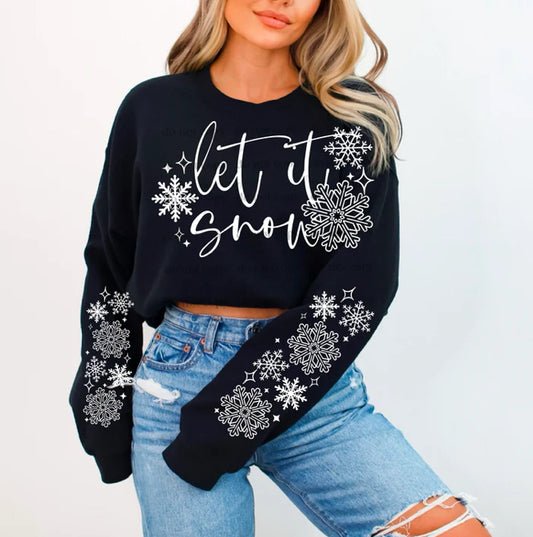 Let it Snow sweatshirt with sleeve design