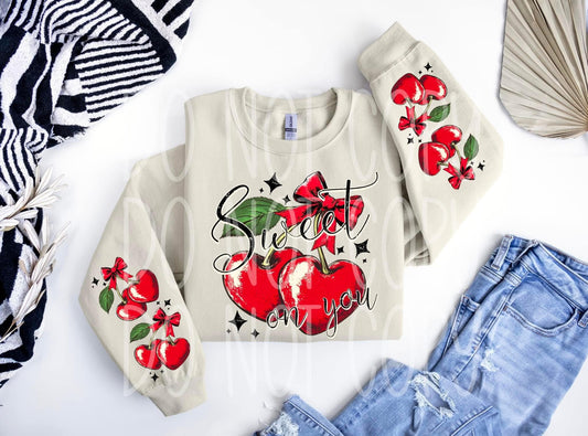 Sweet on You sweatshirt with sleeve design