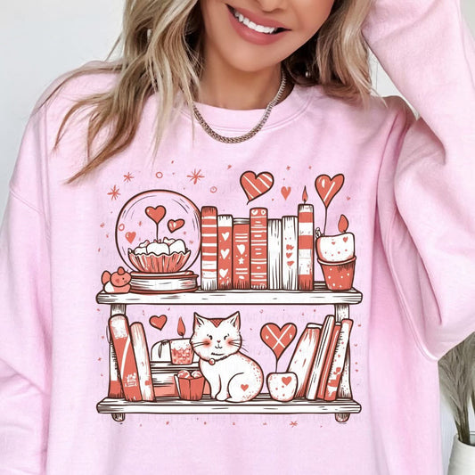 Bookshelf Valentine tee