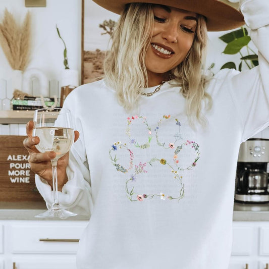 Floral Oversized Paw tee