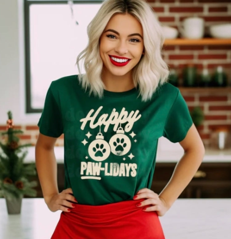 Happy PAW-lidays tee