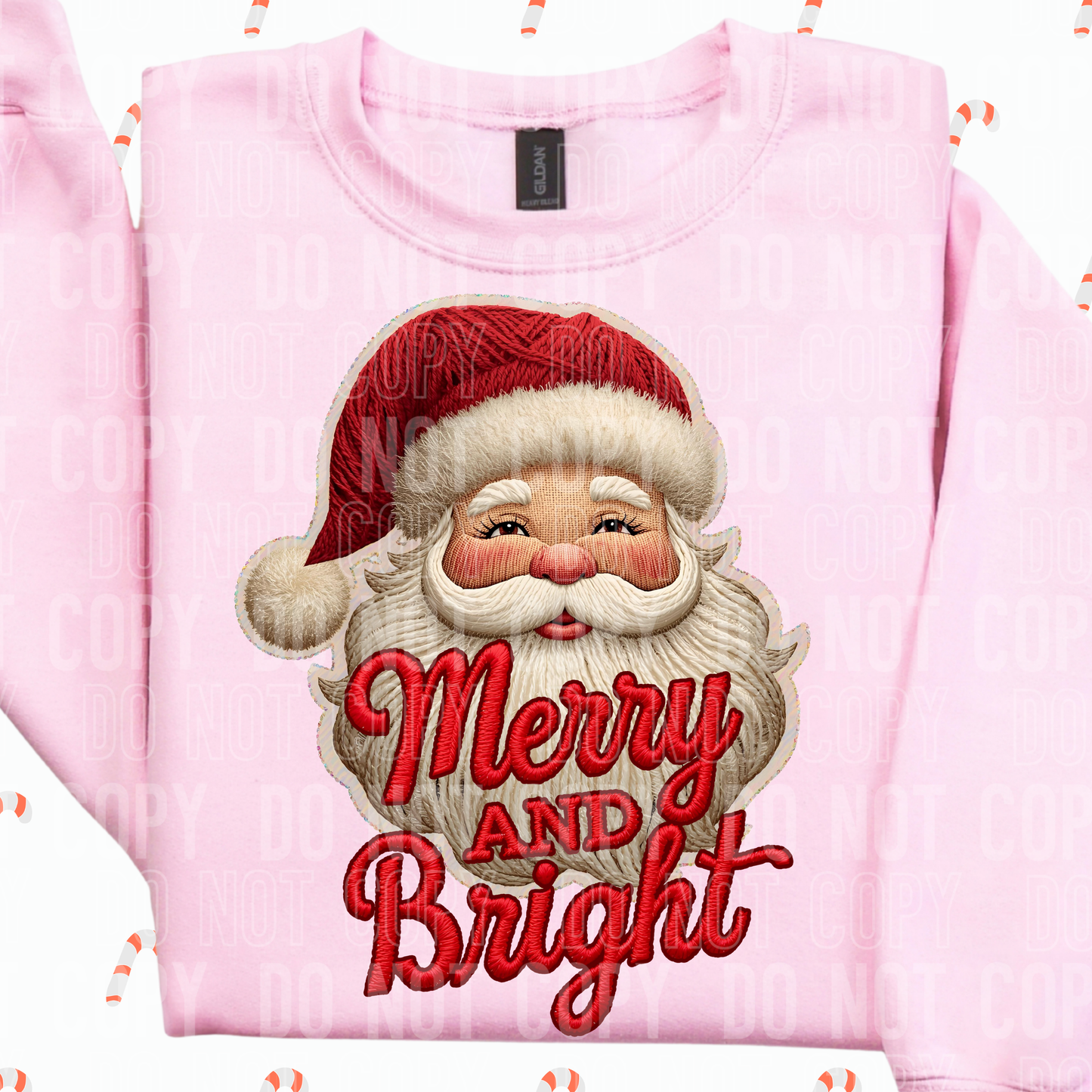 Merry & Bright Santa faux yarn tee