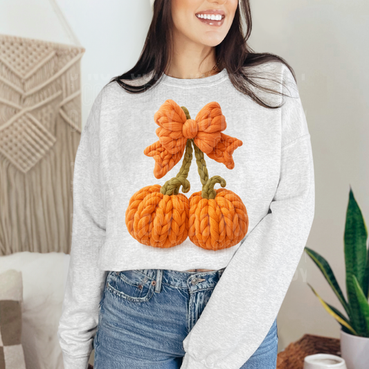 Pumpkin Cherries faux yarn tee