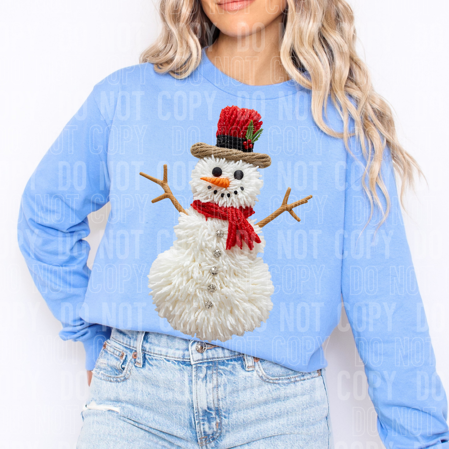 String Snowman faux string tee