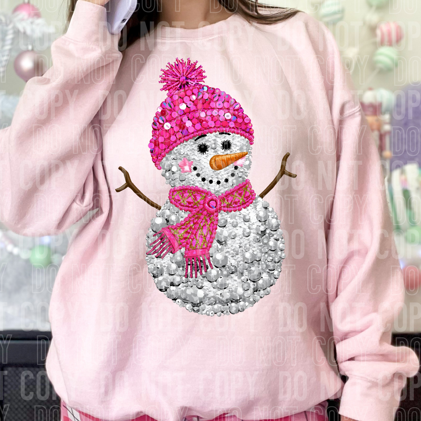 Pink Snow woman faux sequin tee