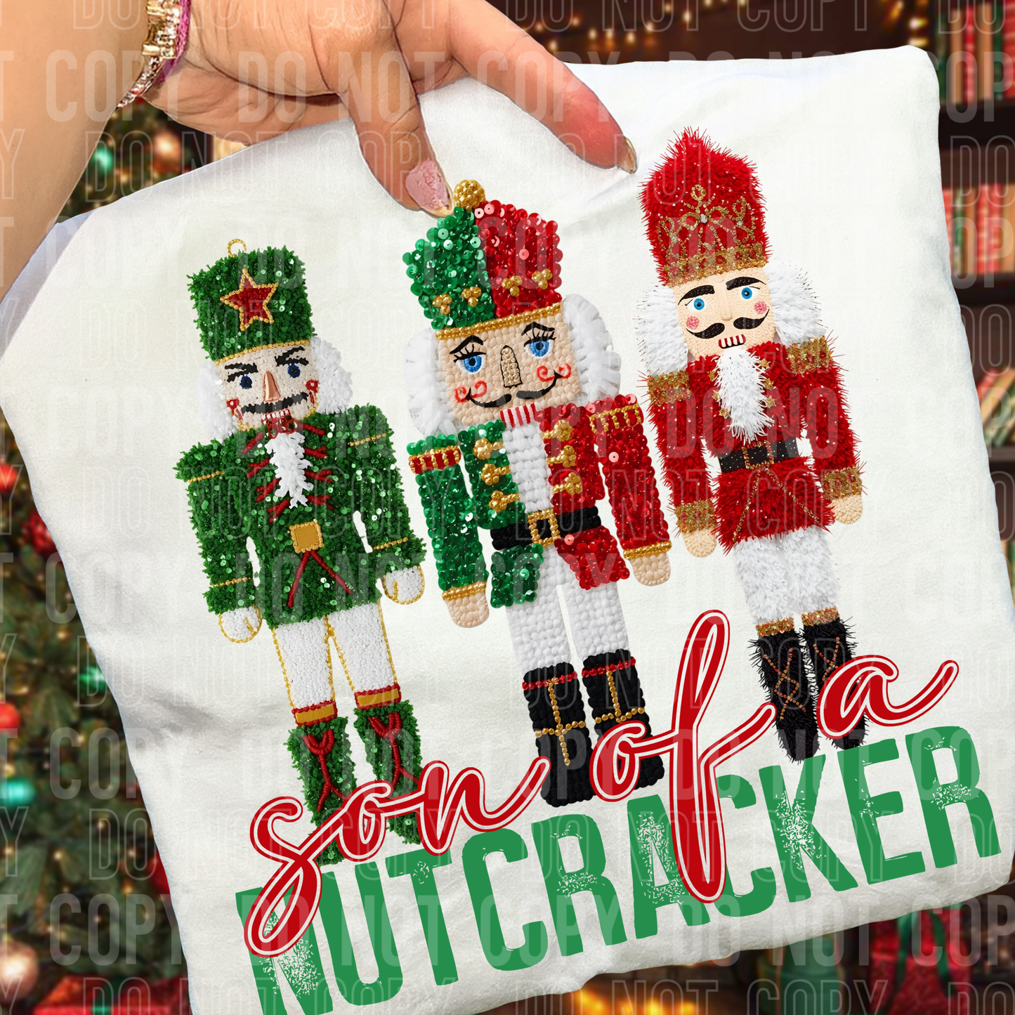 Son of a Nutcracker faux yarn tee