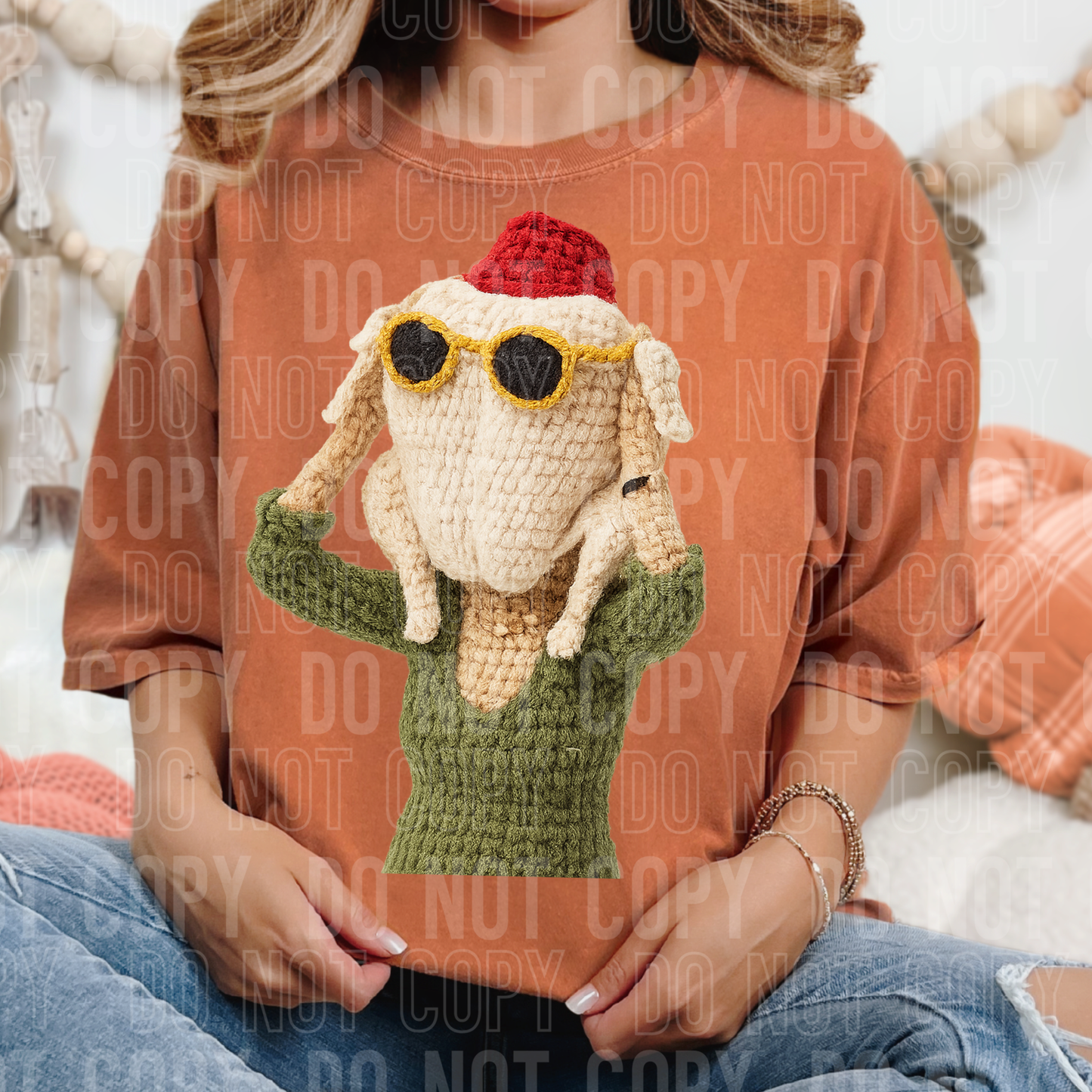 Turkey head faux yarn tee