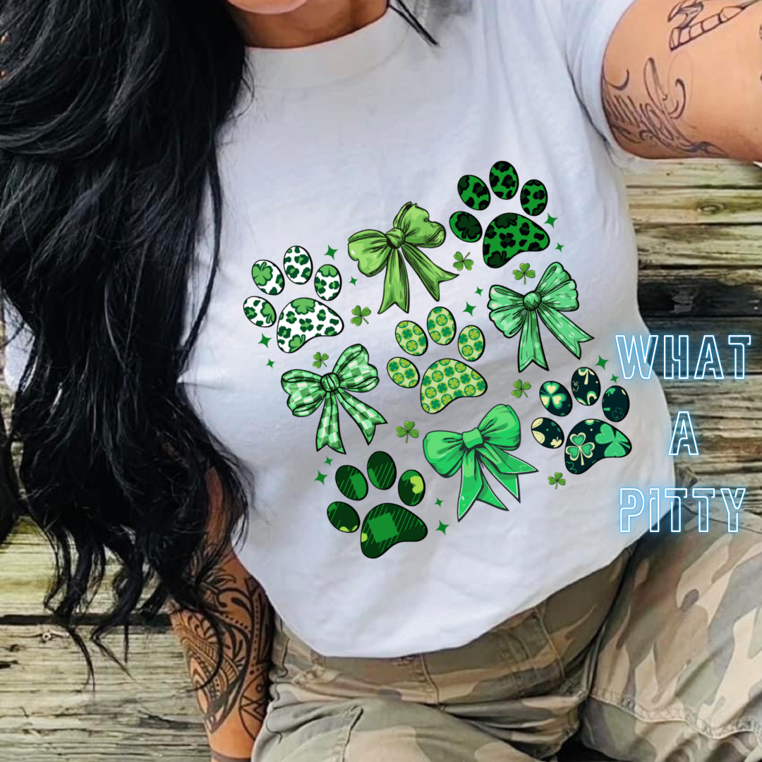 Paws & Bows Shamrock Coquette tee