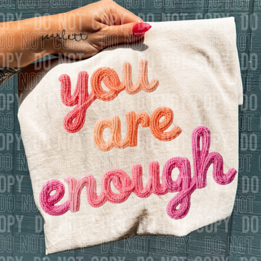 You are Enough faux yarn tee