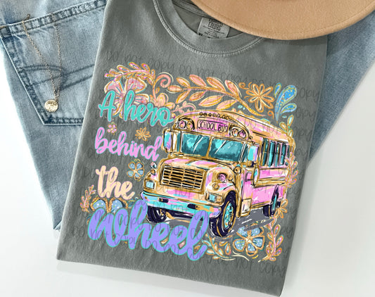 A hero behind the wheel tee