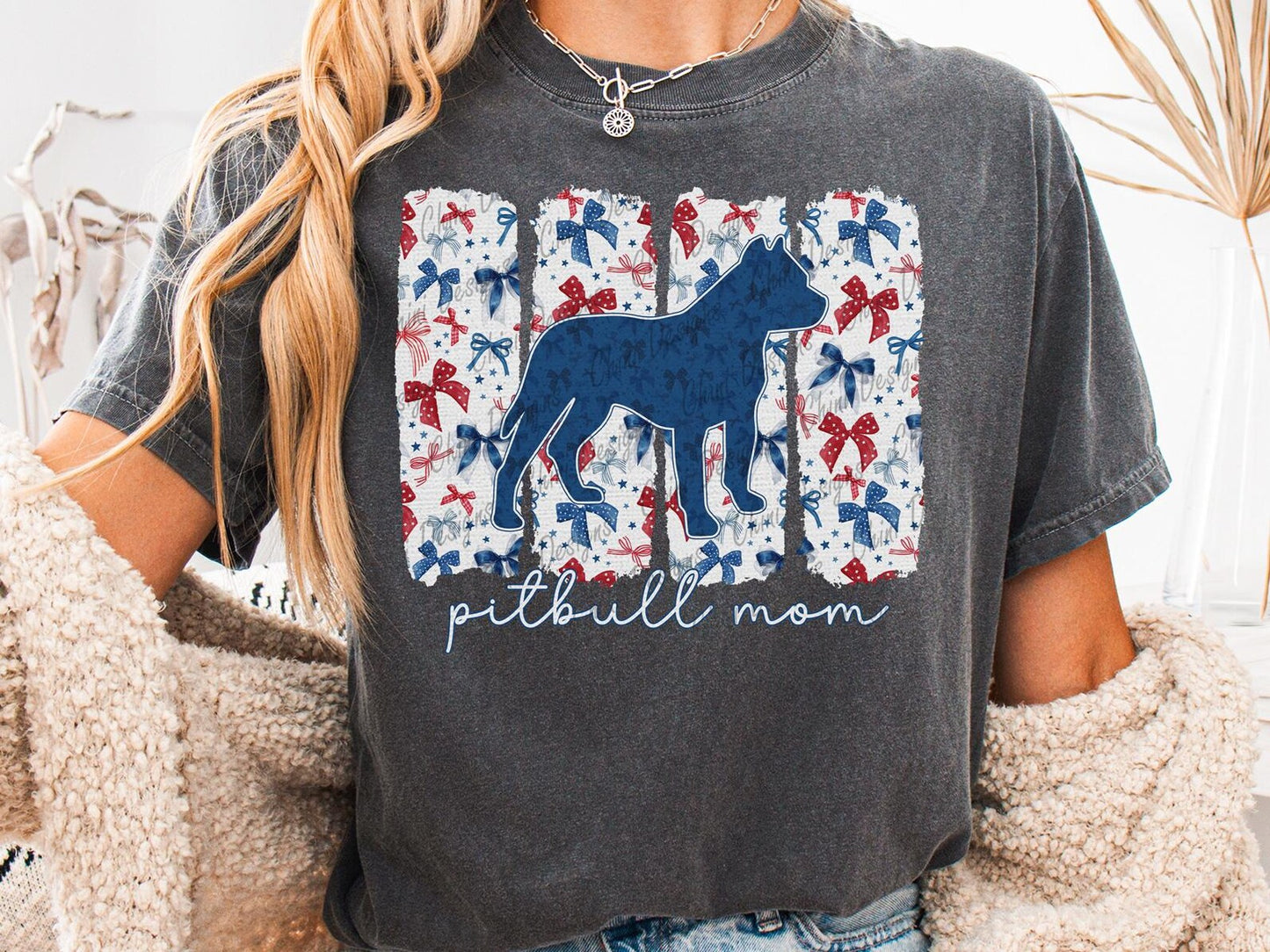 Patriotic Pitbull Mom tee